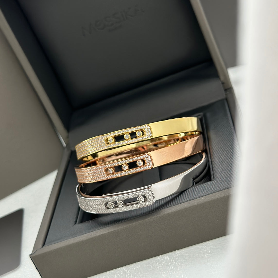 Move Noa Rose Gold Pavé Diamond Bangle Bracelet