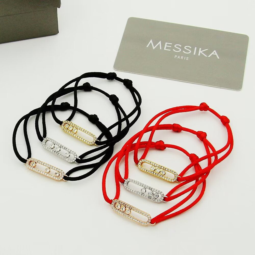 Messika Care(s) pink cord pavé bracelet