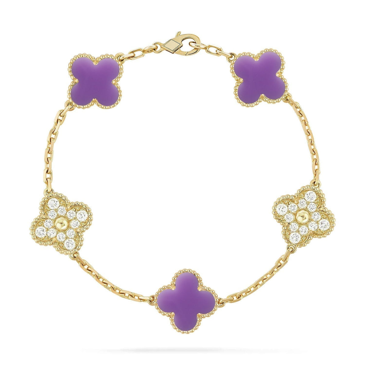 New CLOVER 5 MOTIF LIGHT PURPLE BRACELET COLLECTION