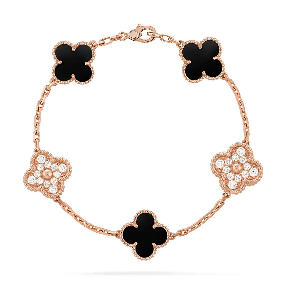 New CLOVER 5 MOTIF ONYXS BRACELET COLLECTION