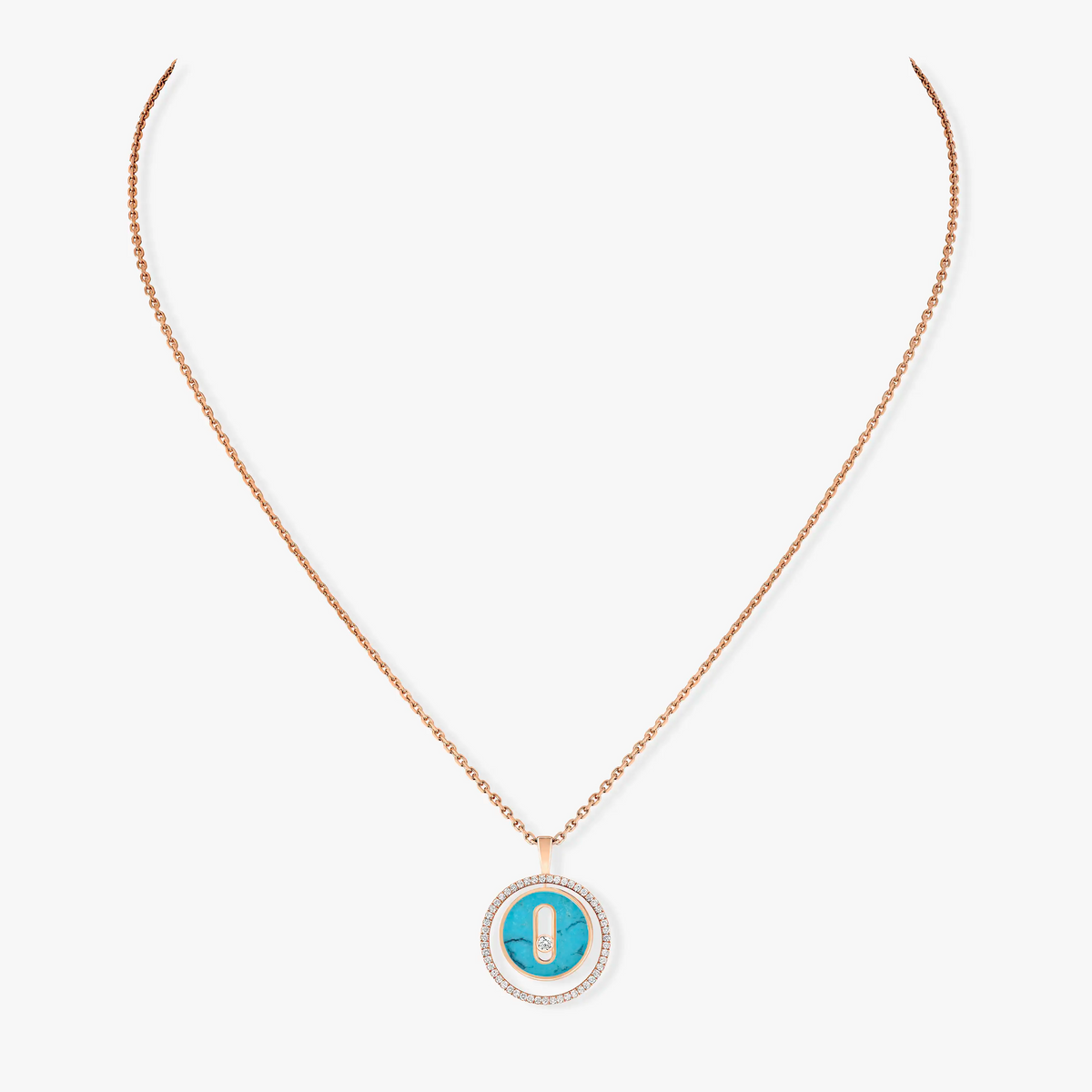 MOVE 1 DIAMOND TURQUOISE PINK GOLD DIAMOND NECKLACE
