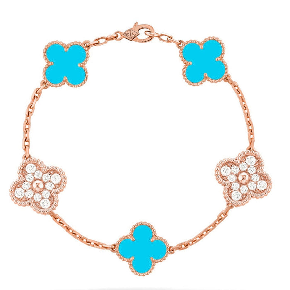New  CLOVER 5 MOTIF TURQUOISE BRACELET COLLECTION