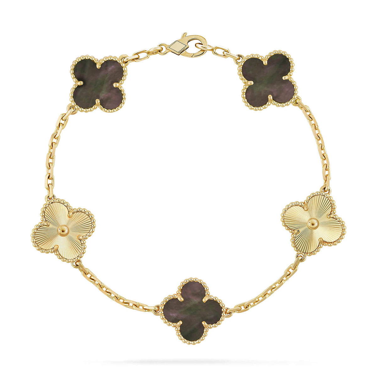 New CLOVER 5 MOTIF GRAY MOP BRACELET COLLECTION