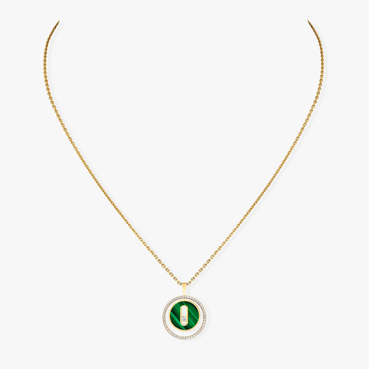 MOVE 1 DIAMOND MALACHITE GOLD DIAMOND NECKLACE