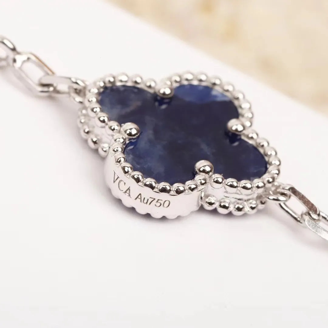 Van Cleef & Arpels Four Leaf Clover Pietersite Bracelet