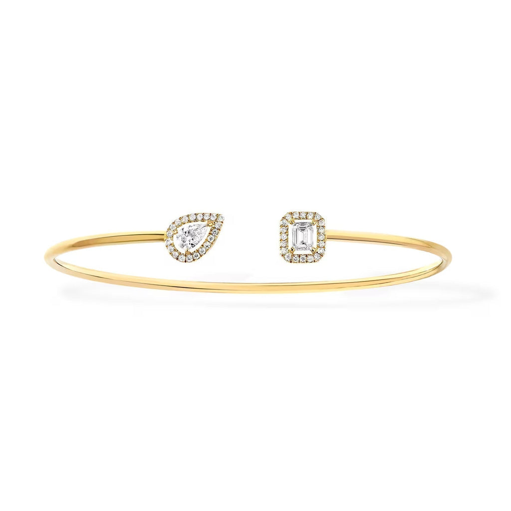 JONC FLEX MY TWIN TOI & MOI SILVER DIAMOND BRACELET