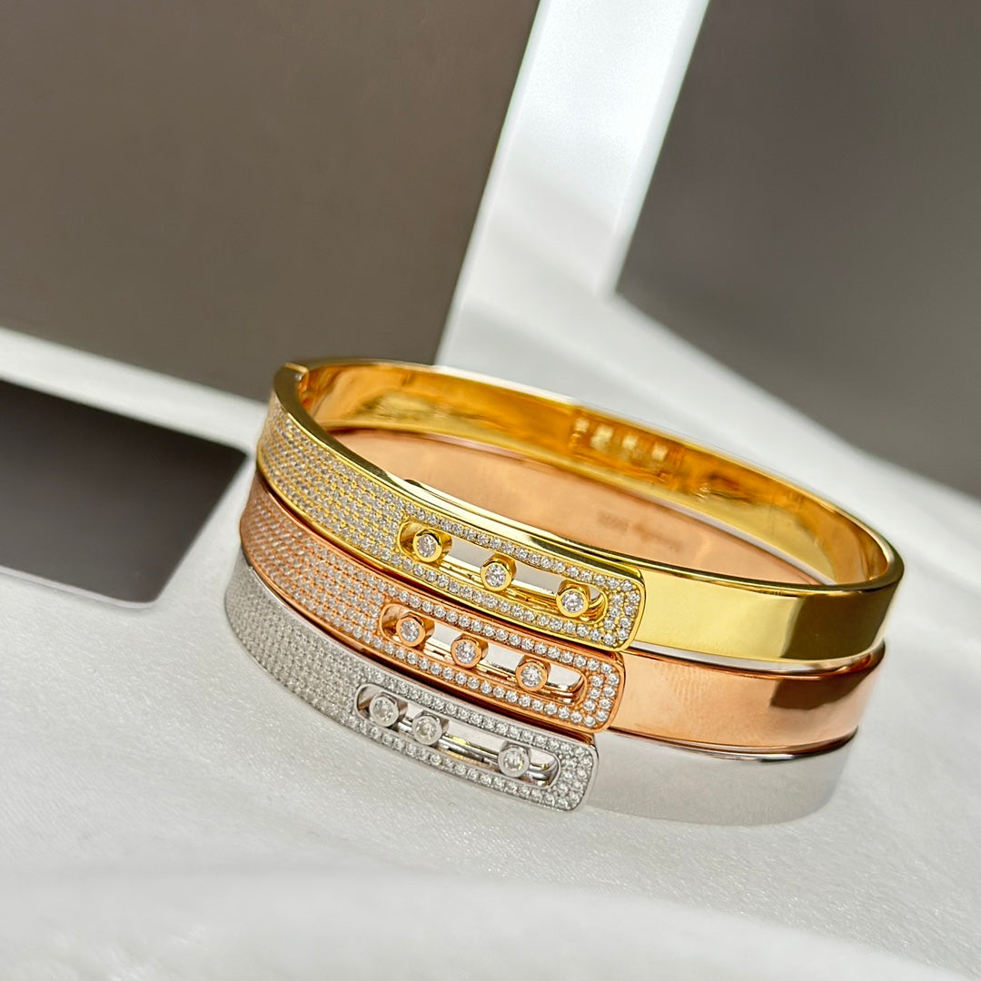 Move Noa Rose Gold Pavé Diamond Bangle Bracelet