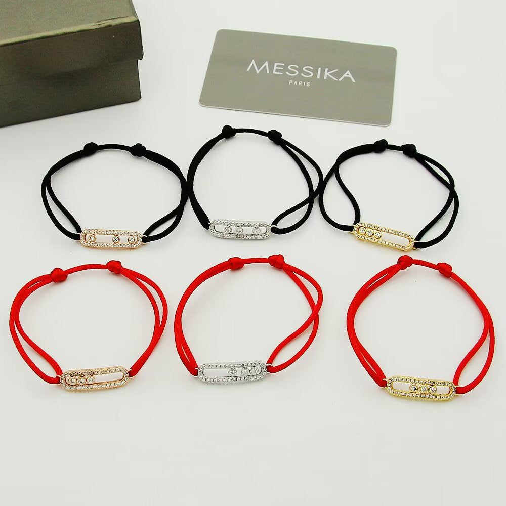 Messika Care(s) pink cord pavé bracelet