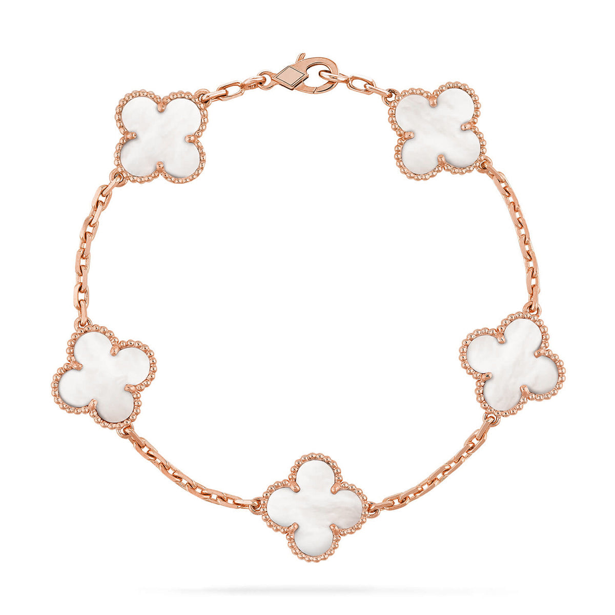 New CLOVER WHITE PEARL MOP 5 MOTIF BRACELET COLLECTION