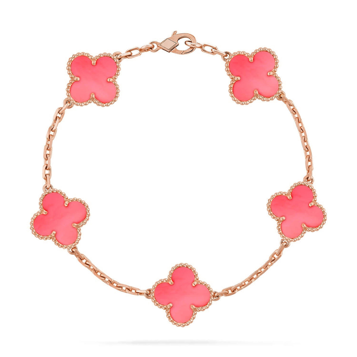 New  CLOVER 5 MOTIFS  PINK MOP BRACELET COLLECTION