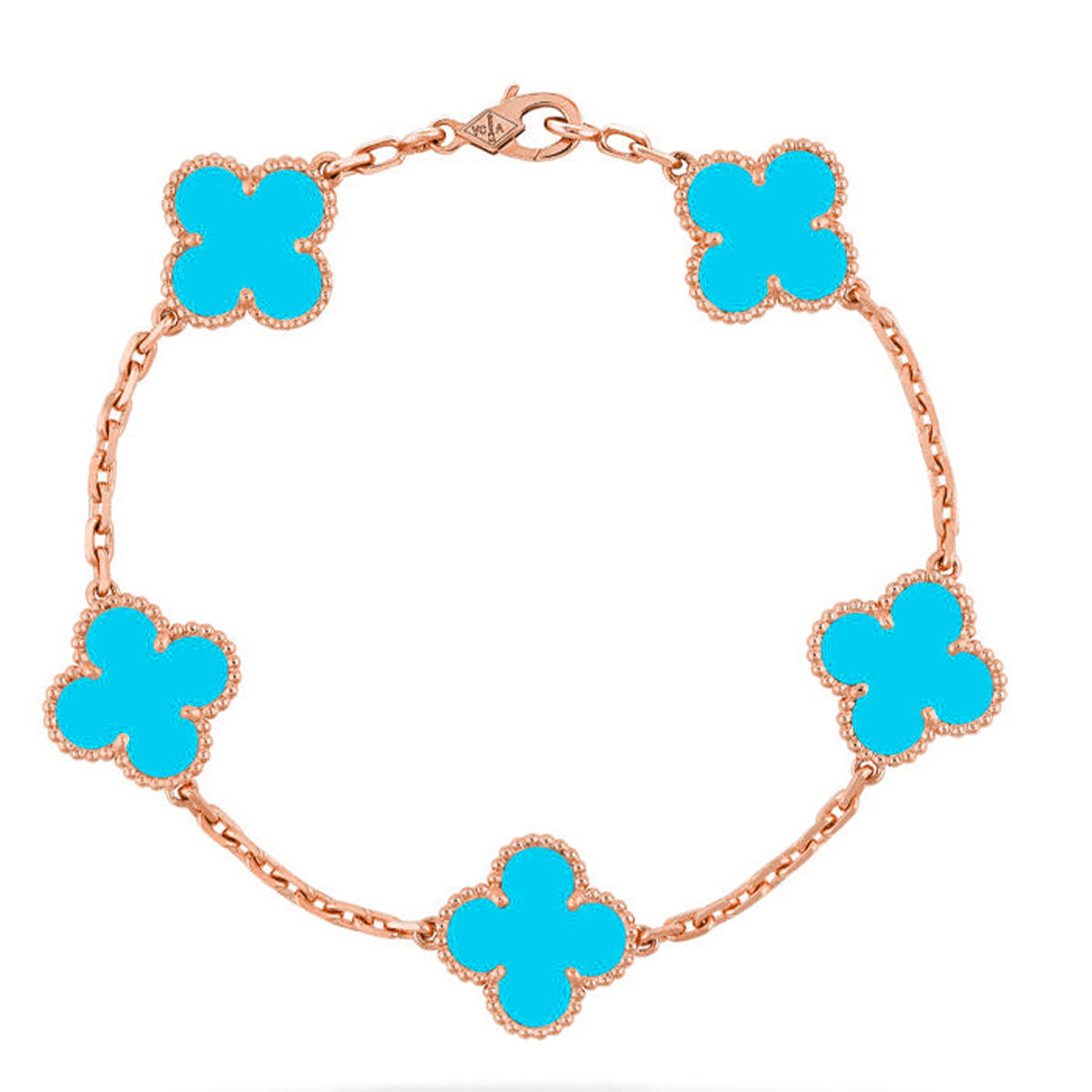 New  CLOVER 5 MOTIF TURQUOISE BRACELET COLLECTION