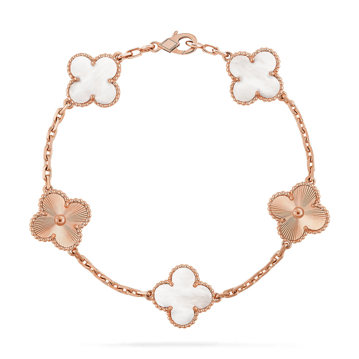 New CLOVER WHITE PEARL MOP 5 MOTIF BRACELET COLLECTION