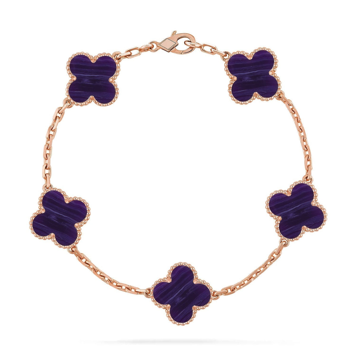 New CLOVER 5 MOTIF PURPLE STRIPES BRACELET COLLECTION