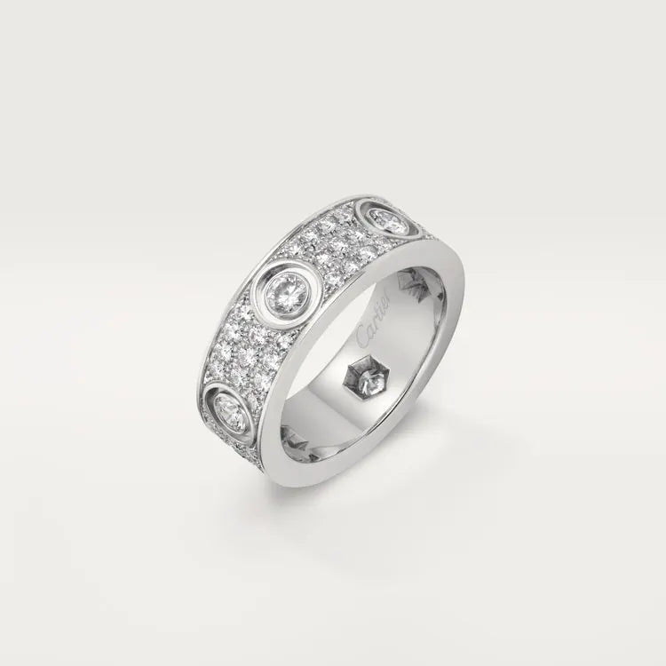 LOVE RING, DIAMOND-PAVED