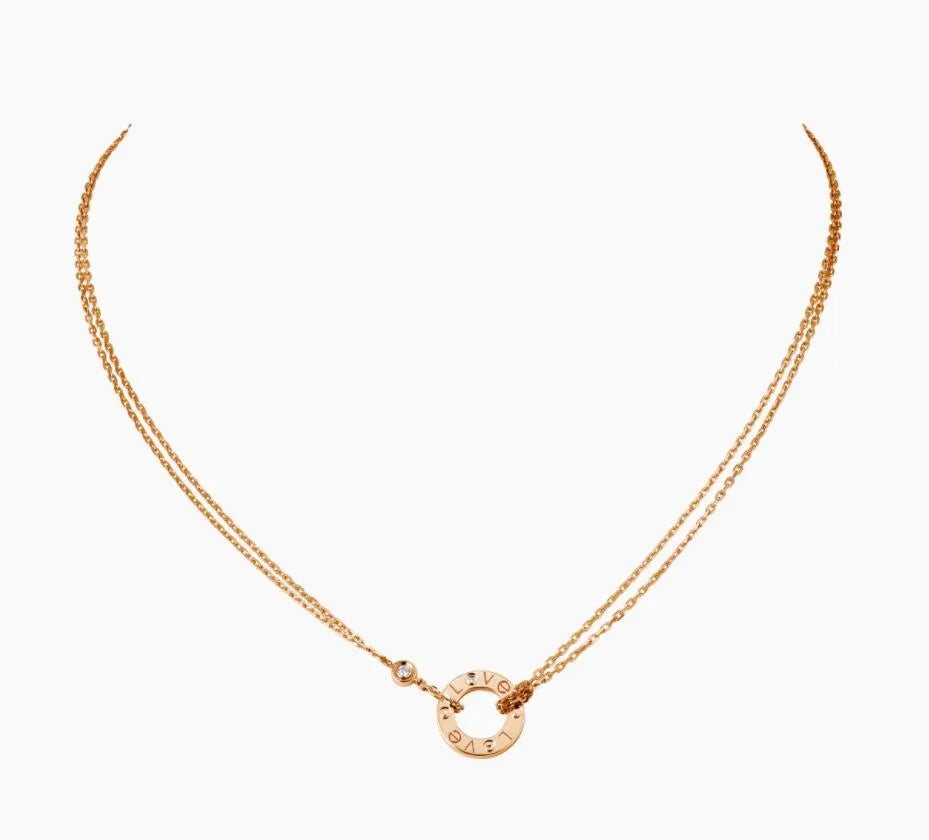 LOVE NECKLACE, 2 DIAMONDS