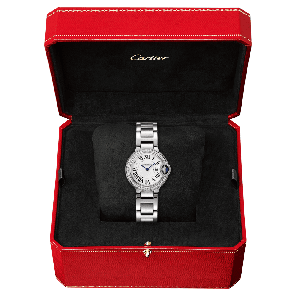 Ballon Bleu de Cartier 28mm Steel Diamond Bezel Watch