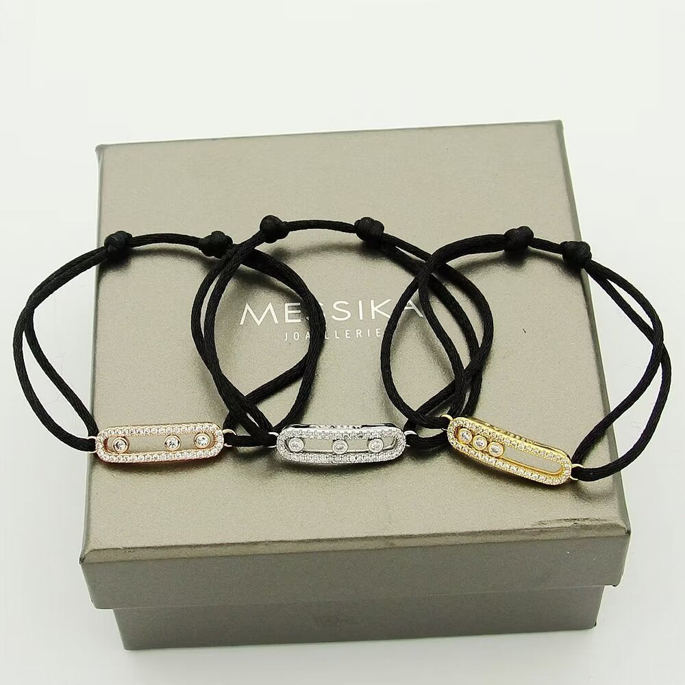 Messika Care(s) pink cord pavé bracelet