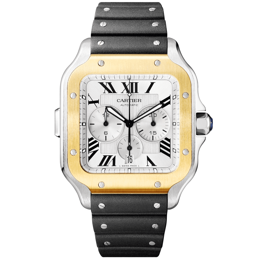 Santos de Cartier XL Chronograph Two-Tone Bracelet/Strap Watch