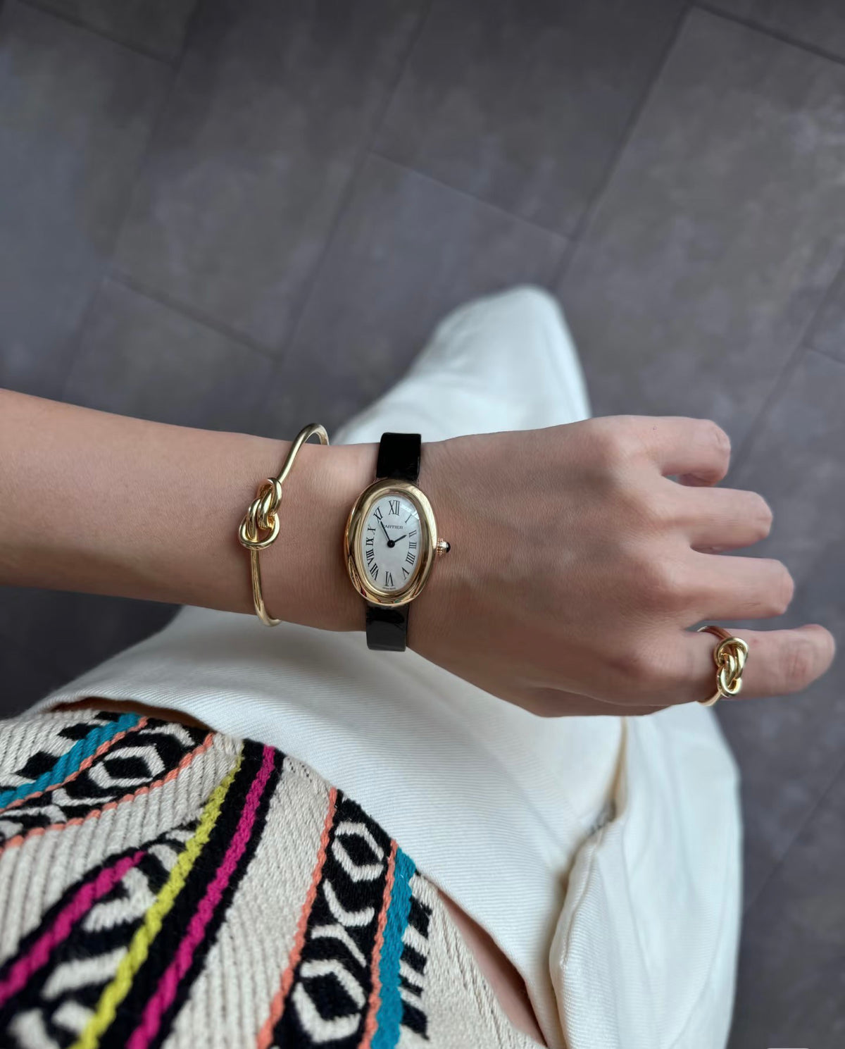 CARTIER Baignoire Mini Model, Quartz, Yellow Gold