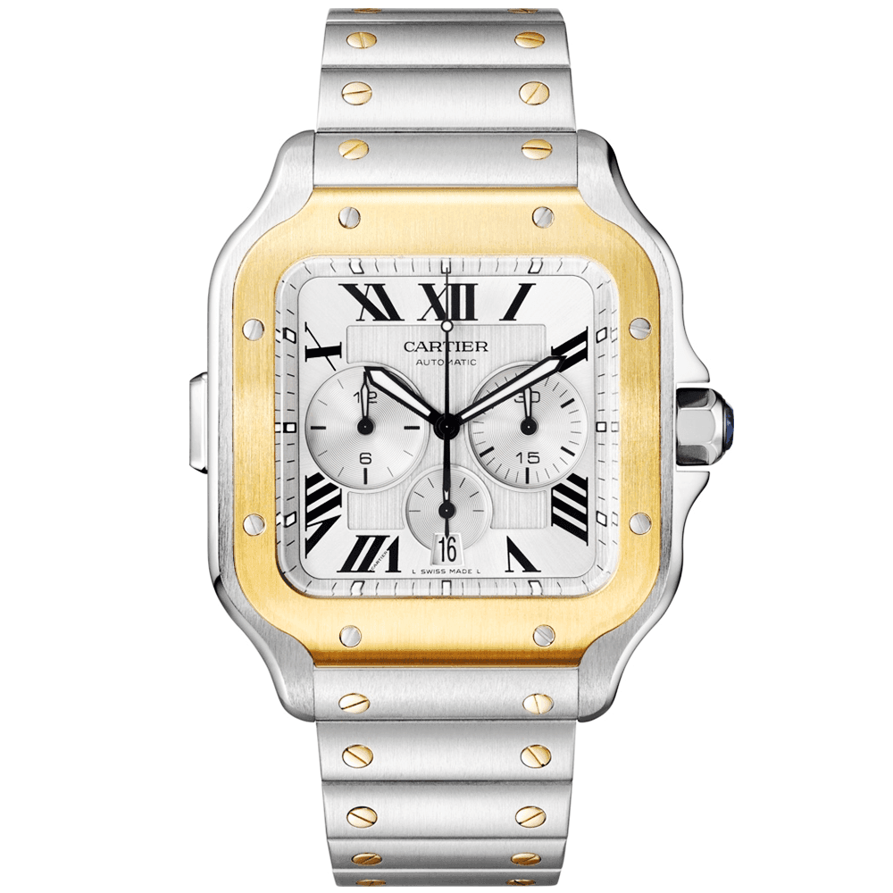 Santos de Cartier XL Chronograph Two-Tone Bracelet/Strap Watch