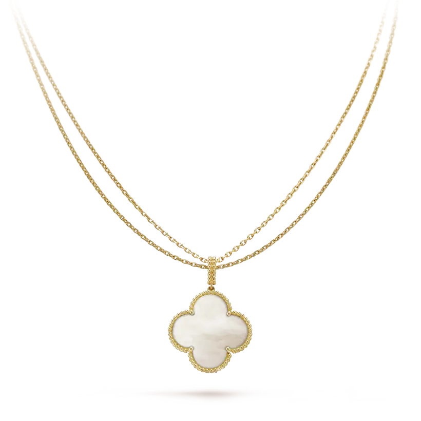 Van Cleef Magic Alhambra Long Necklace, Single Pendant