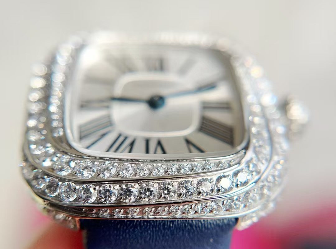 Coussin de Cartier Small 18ct White Gold Diamond Set Watch WJCS0002