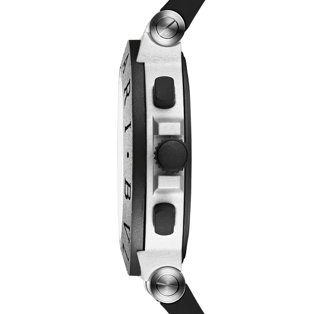 Aluminium 40mm Grey/Black Dial Rubber Bezel Chronograph Watch