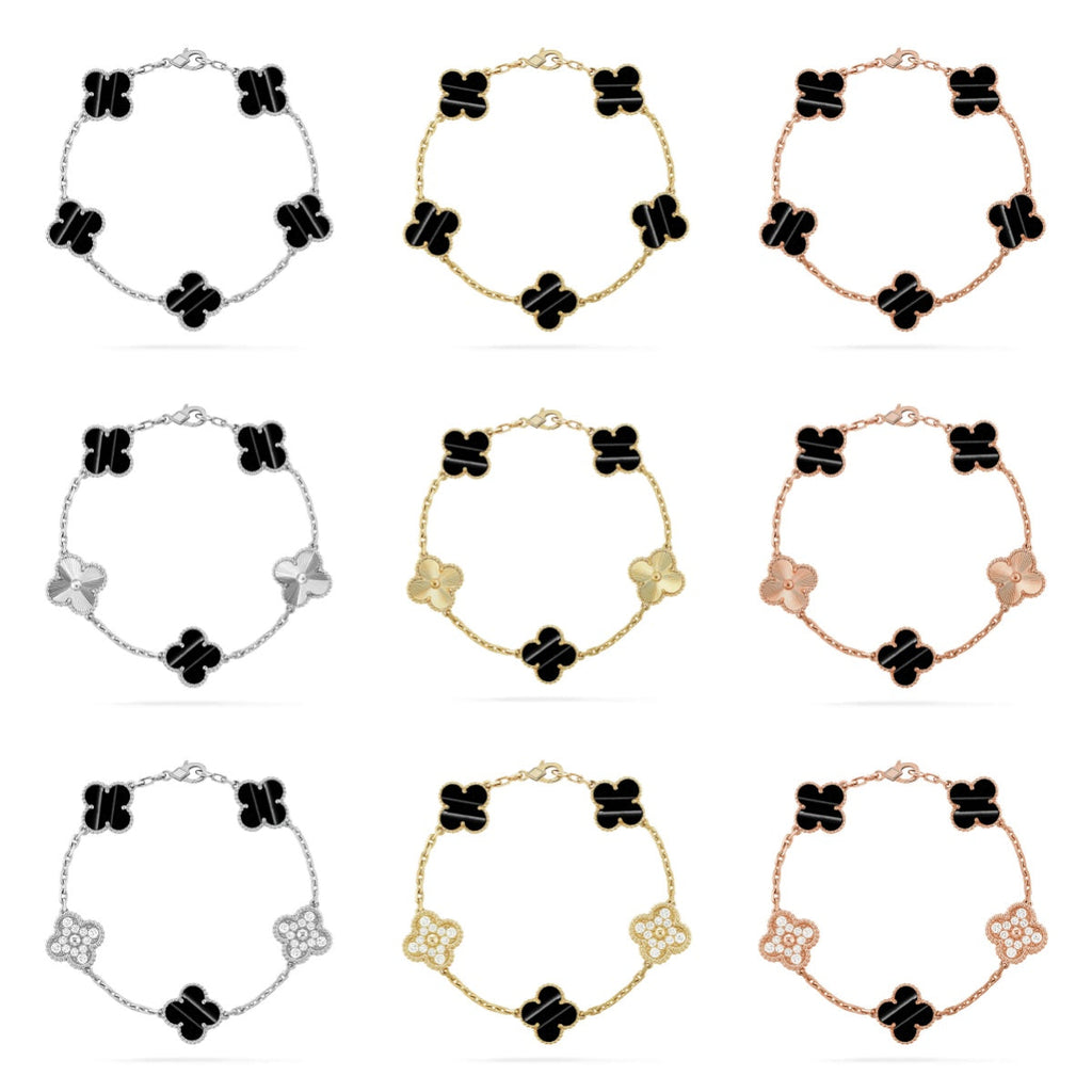 New  CLOVER 5 MOTIF PULSAR STONE BRACELET COLLECTION