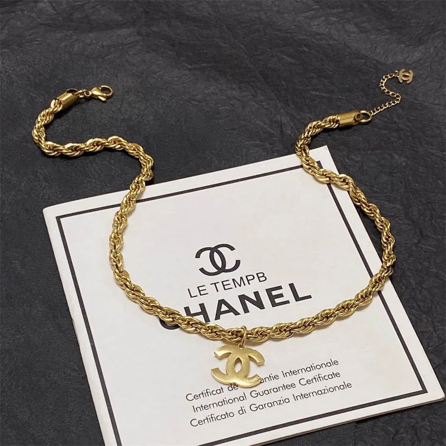 Chanel double C thick chain necklace