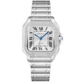Santos de Cartier Medium Steel Diamond Set Bezel Bracelet/Strap Watch
