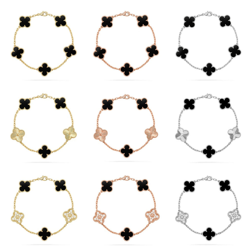 New CLOVER 5 MOTIF ONYXS BRACELET COLLECTION