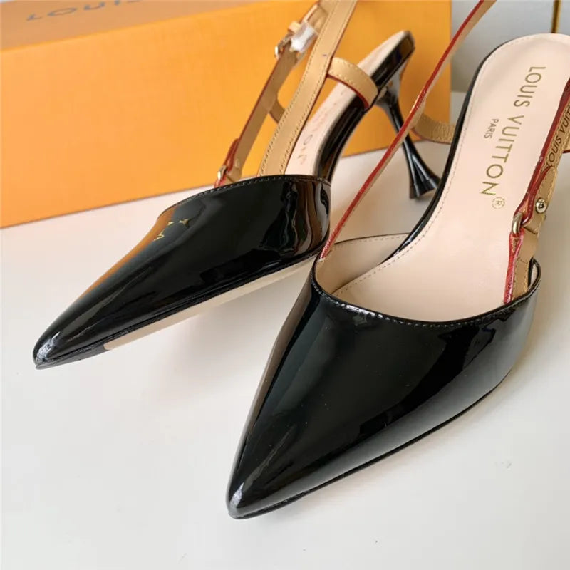 louis vuitton LV flower electroplated heel back high heel sandals