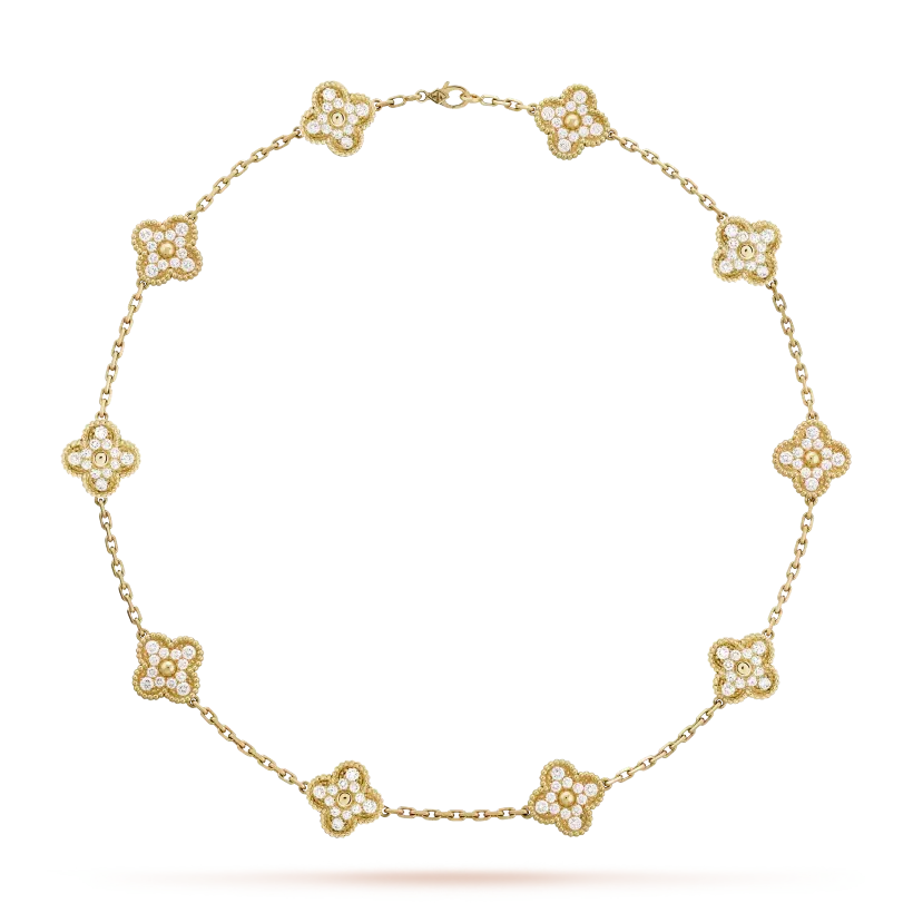 Van Cleef NEW IN Alhambra necklace, 10 charms