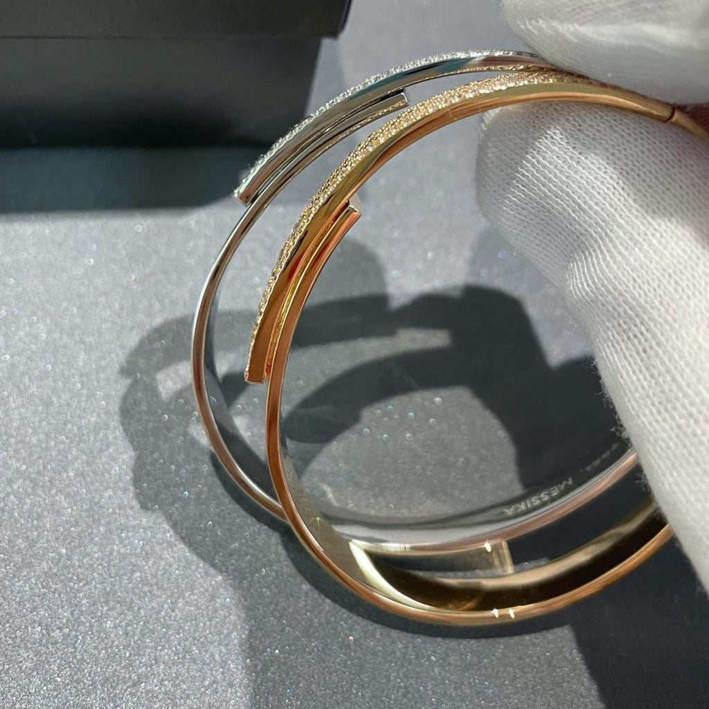 Move Noa Rose Gold Pavé Diamond Bangle Bracelet