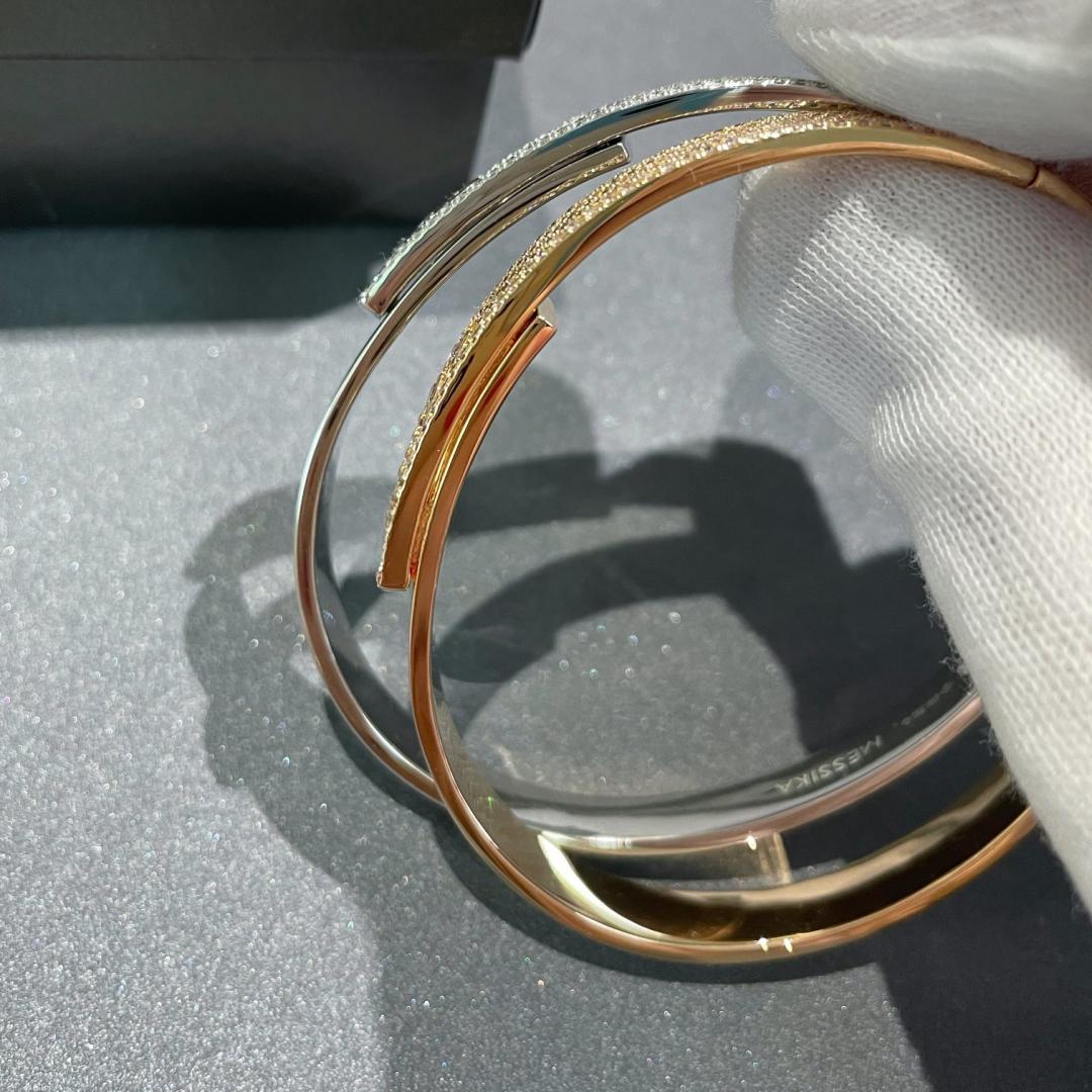 Move Noa Rose Gold Pavé Diamond Bangle Bracelet