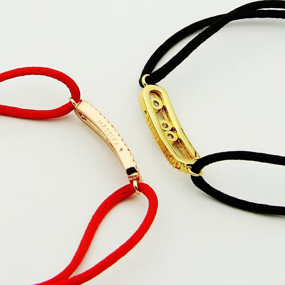 Messika Care(s) pink cord pavé bracelet