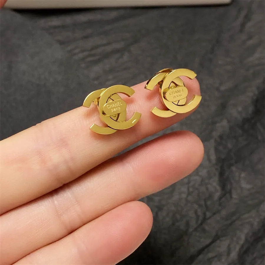 Chanel mid-vintage glossy earrings