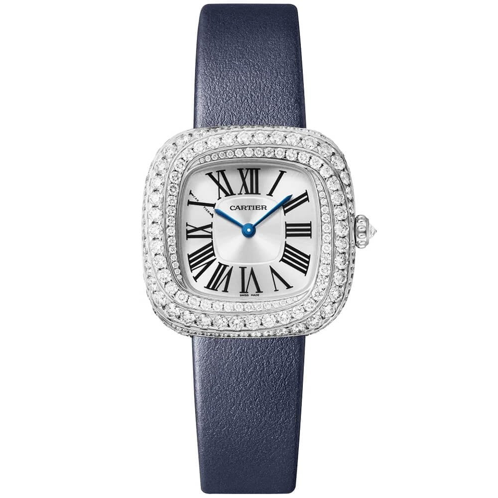 Coussin de Cartier Medium 18ct White Gold Diamond Set Watch