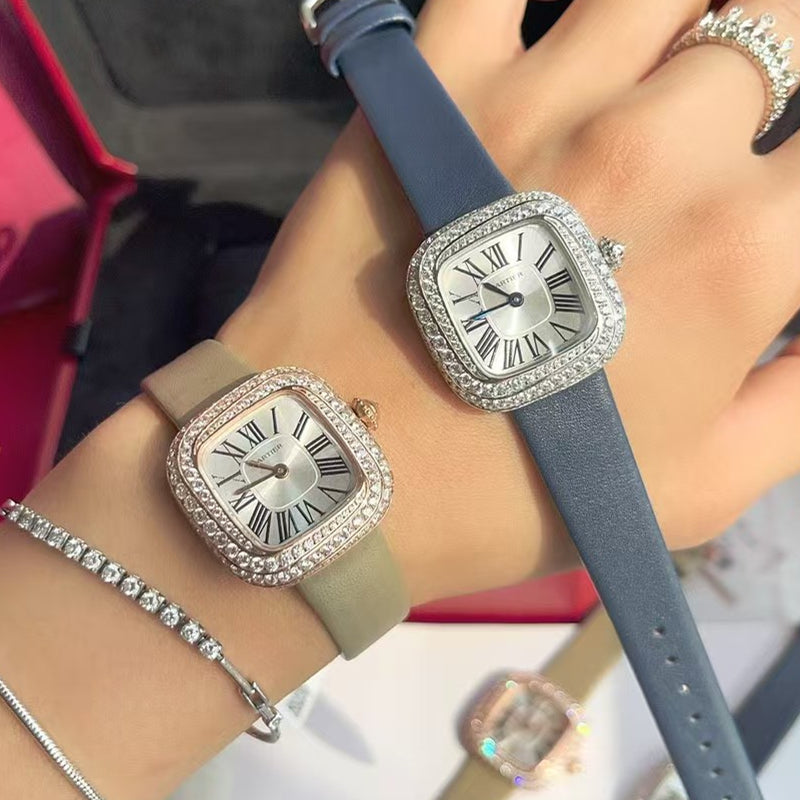 Coussin de Cartier Small 18ct White Gold Diamond Set Watch WJCS0002