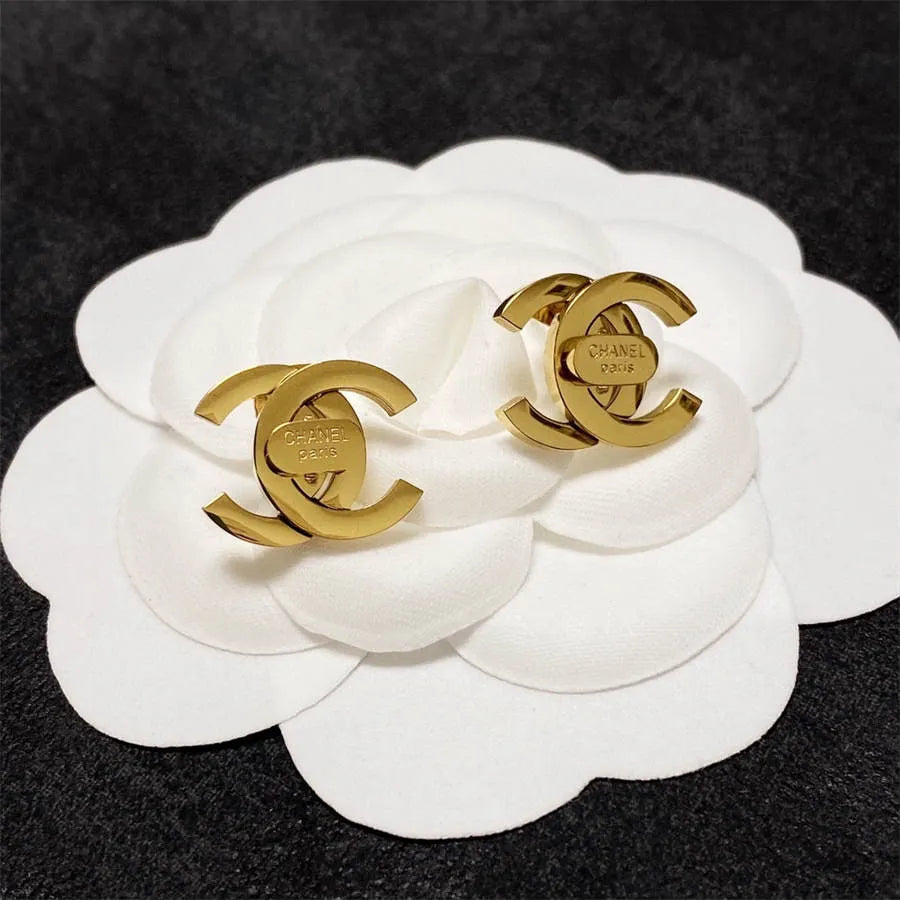 Chanel mid-vintage glossy earrings