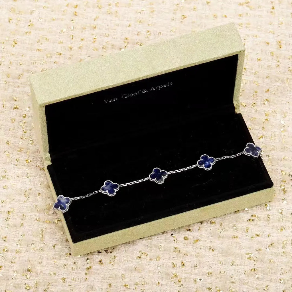 Van Cleef & Arpels Four Leaf Clover Pietersite Bracelet