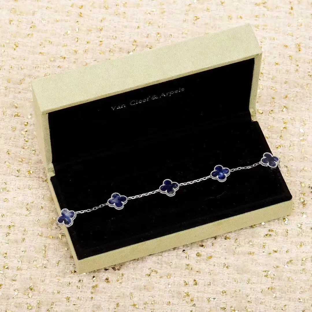 Van Cleef & Arpels Four Leaf Clover Pietersite Bracelet