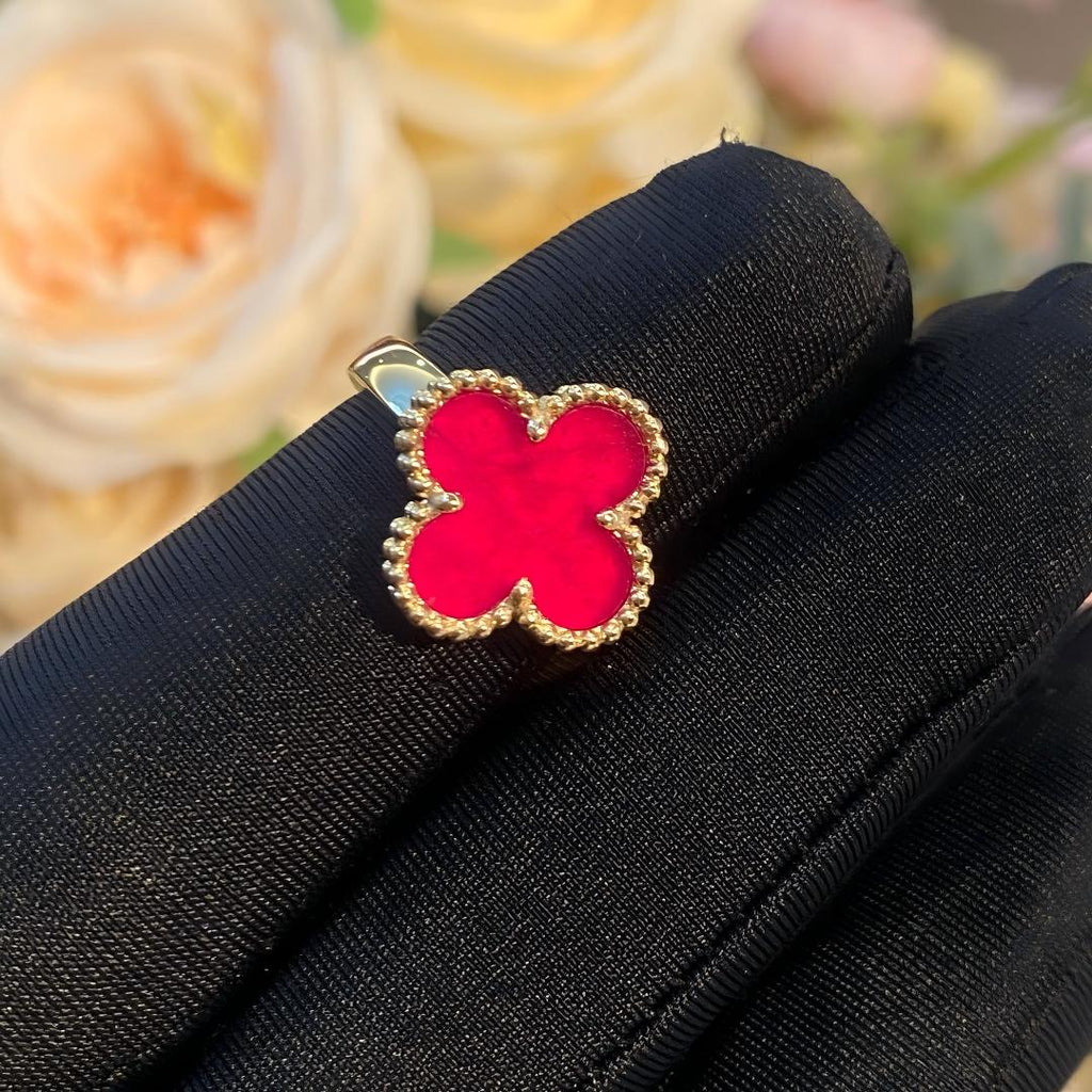 NEW CLOVER PINK ENAMEL RINGS