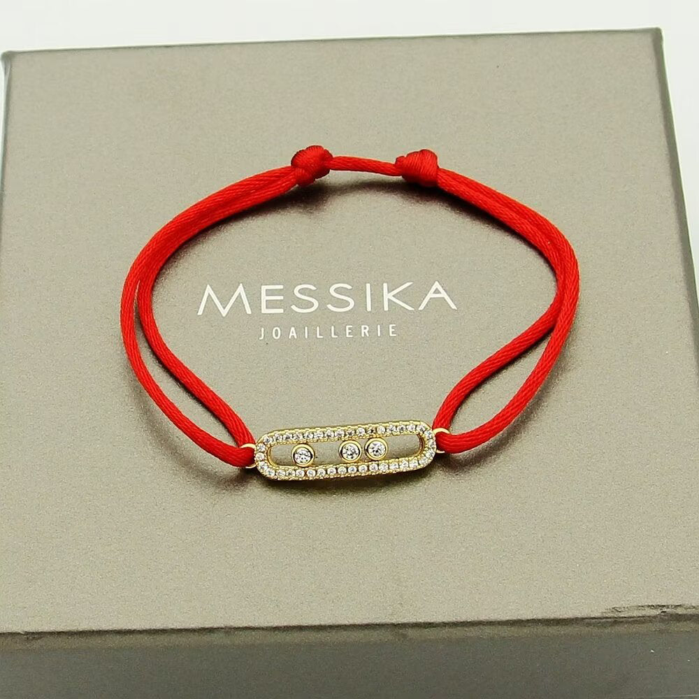 Messika Care(s) pink cord pavé bracelet