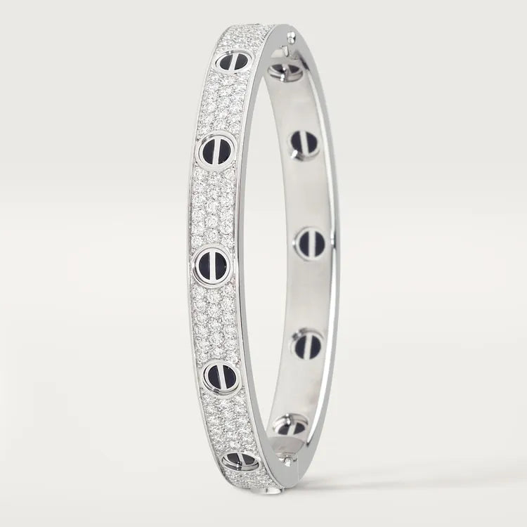 LOVE BRACELET, DIAMOND-PAVED, CERAMIC