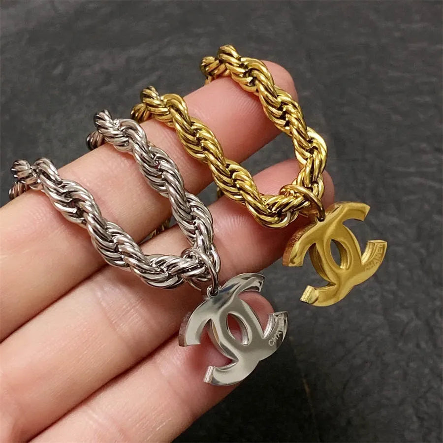 Chanel double C thick chain necklace
