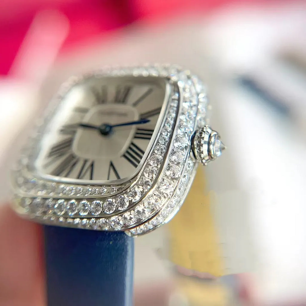 Coussin de Cartier Small 18ct White Gold Diamond Set Watch WJCS0002