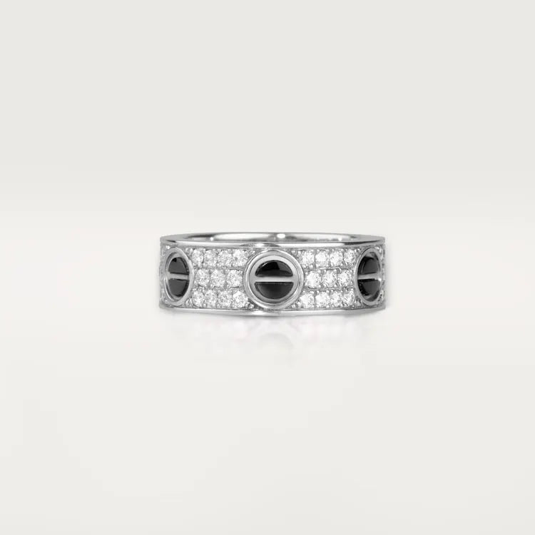 LOVE RING, DIAMOND-PAVED, CERAMIC