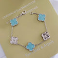 Van Cleef & Arpels Four-leaf clover mint blue bracelet