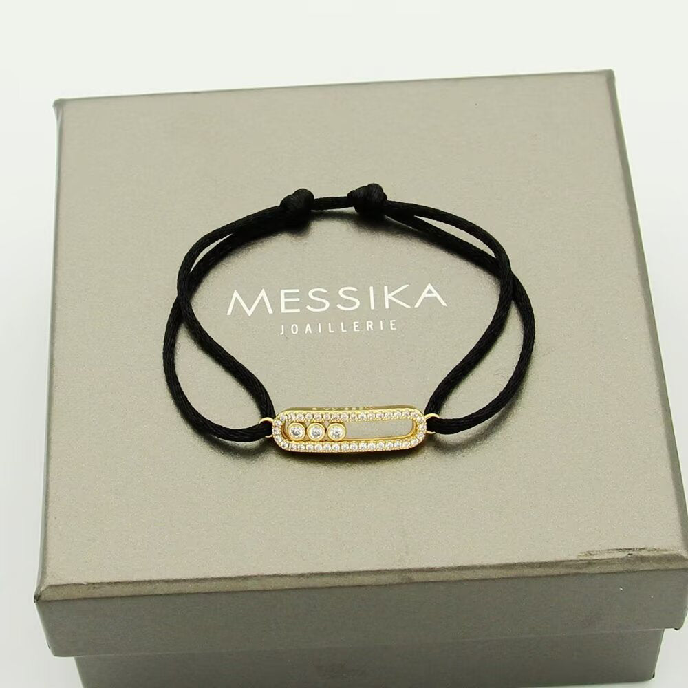 Messika Care(s) pink cord pavé bracelet